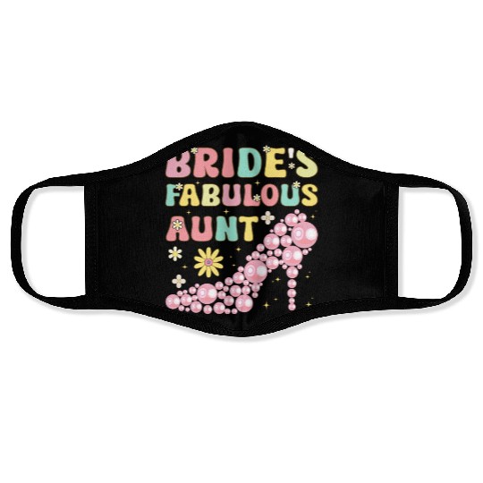 Bride's Fabulous Aunt Groovy Bridal Party Aunt Face Masks