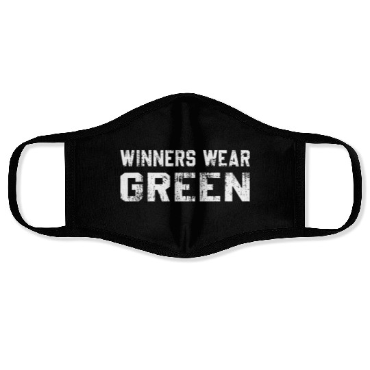 Winners Wear Green Team Spirit Game Competition Face Masks