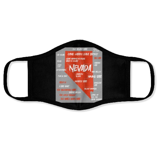 Nevada map design Face Masks