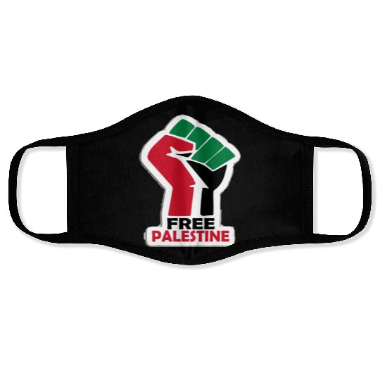 Bold Pro-Palestine Fist Design free Palestine free Face Masks