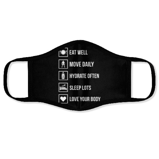 fitness Eat well Move daily Face Masks