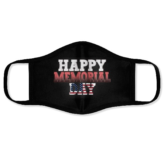 Patriotic Memorial Day Flag Design Face Masks