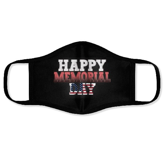 Patriotic Memorial Day Flag Design Face Masks