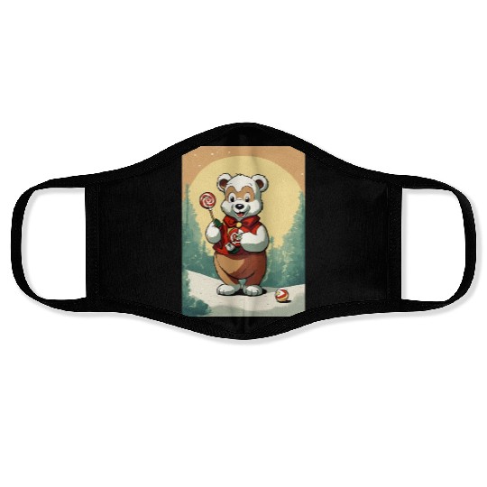 Cartoon cute teddy bear Face Masks