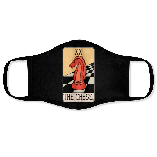 Chess Piece Tarot Card - Chessboard Face Masks