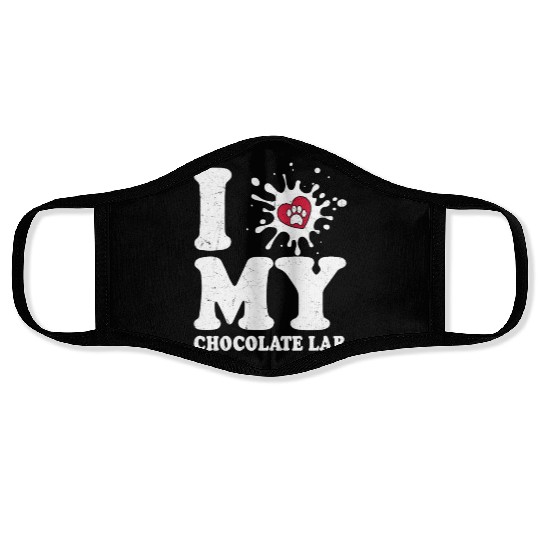 I Love My Chocolate Lab Labrador Retriever Owner Face Masks