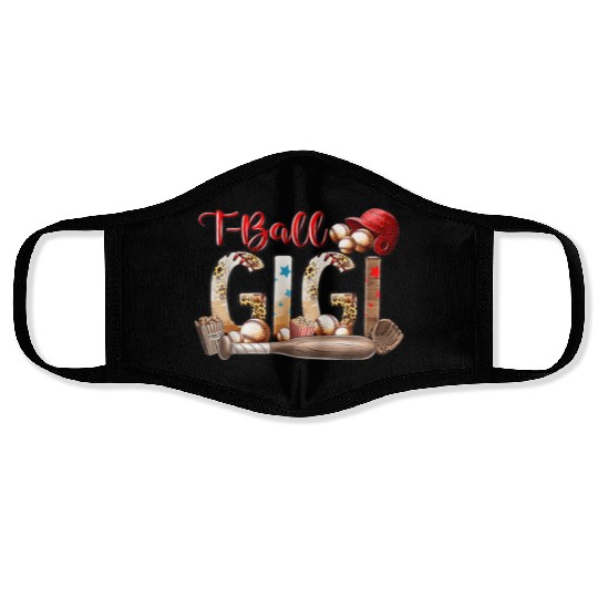 Leopard T-ball Gigi For Baseball Lover Face Masks