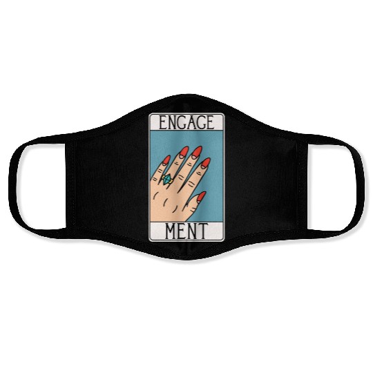 Engagement - Engaged Tarot Card - Wedding Proposal Face Masks