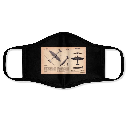 Spitfire Recognition Sheet Face Masks