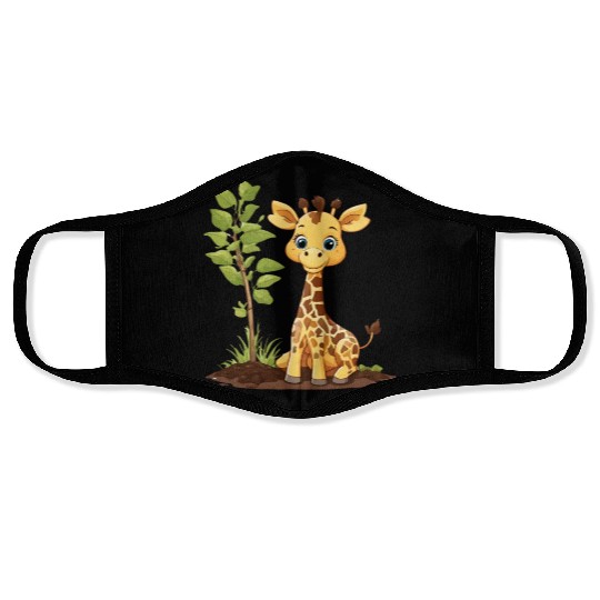Earth Day Giraffe: Vibrant, Cute Design Face Masks