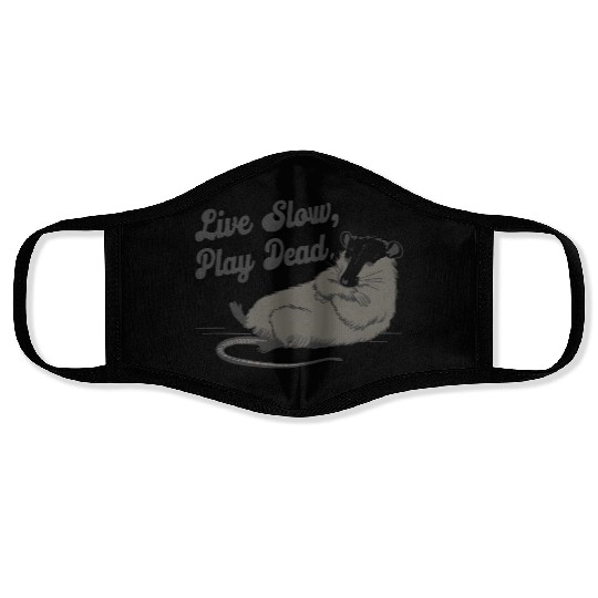 Funny Possum Live slow play dead Street Cat Face Masks