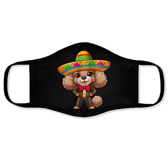 Poodle Celebrates Cinco de Mayo in Mexico Face Masks