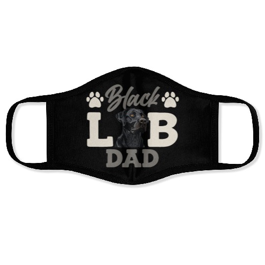 Black Labrador BLACK LAB DAD Labrador Owner Face Masks