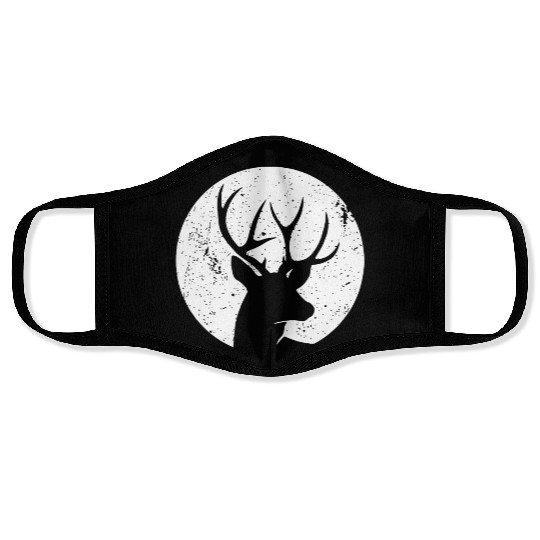 Stag deer face creative minimal design Face Masks