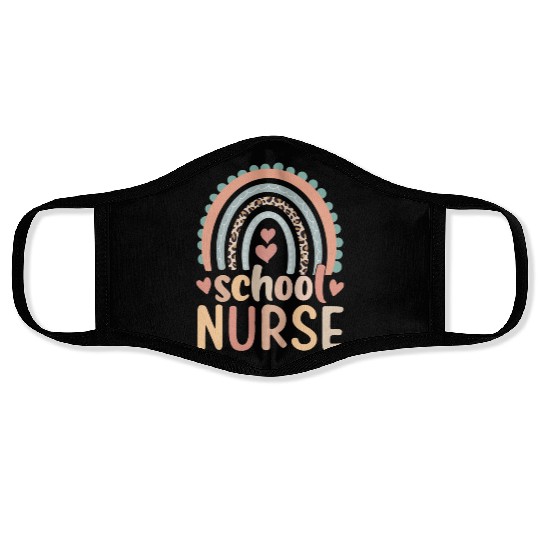 Rainbow Leopard Print School Nurse Back To School Face Masks