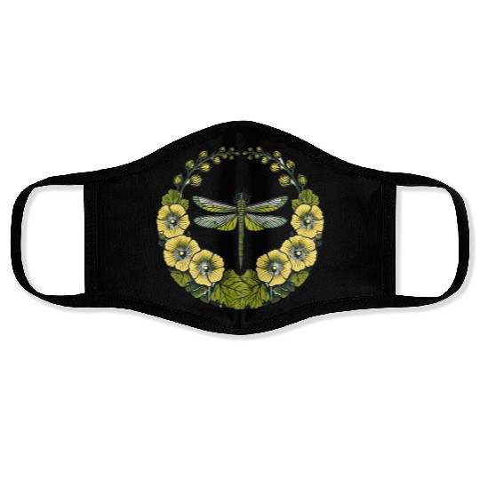 Green Dragonfly Face Masks