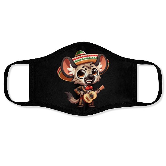 Cinco de Mayo Hyena Giraffe Mariachi Face Masks