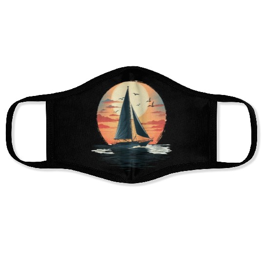 Sail Into The Sunset Nautical Adventure Face Masks