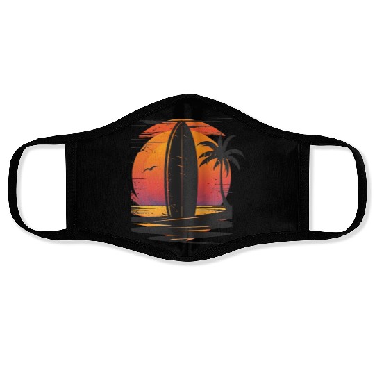 Sunset Surfing Retreat Tropical Vibes Face Masks