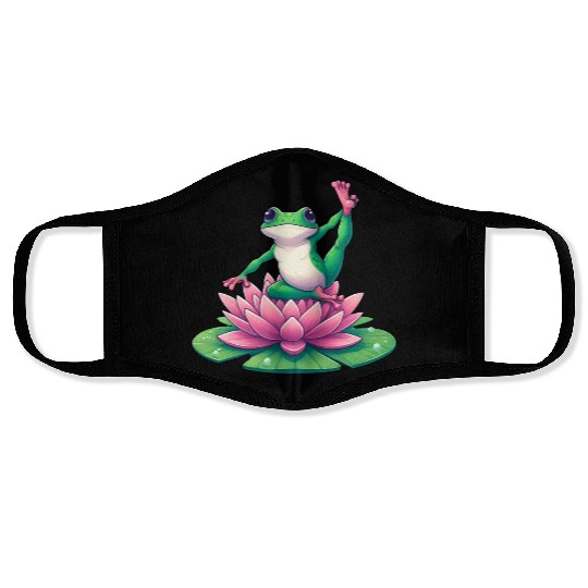 Frog Yoga Meditation on Water Lily Face Masks