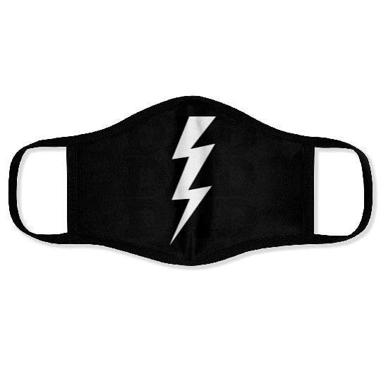 Baseball Dad Distressed Retro Lightning Bolt Face Masks