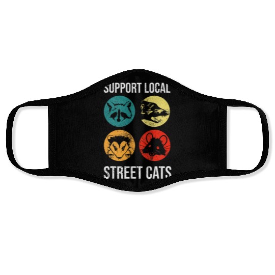 Support Local Street Cats Tropique Skunk Opossum Face Masks