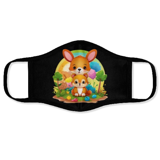 Kangaroo Kingdom Threads: Embrace Nature's Harmony Face Masks