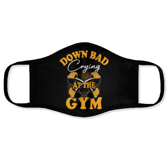 Down Bad Crying At The Gym Face Masks