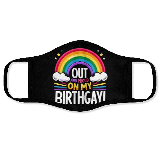 Birthgay Gay Pride Flag Pride Month Equal Rights Face Masks
