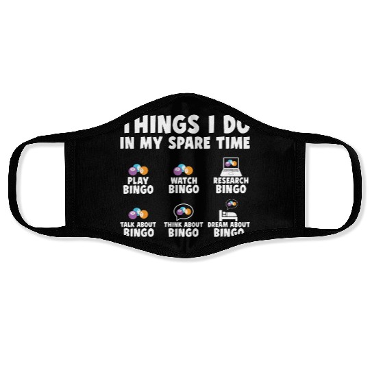 Funny Bingo Player Enthusiast Face Masks