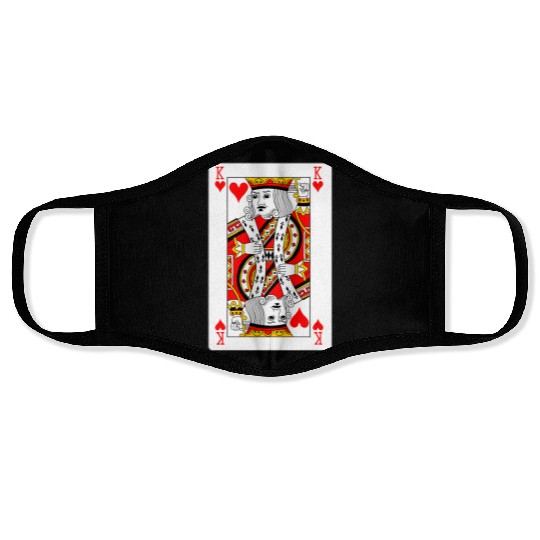 King of Hearts Playing Card Face Masks