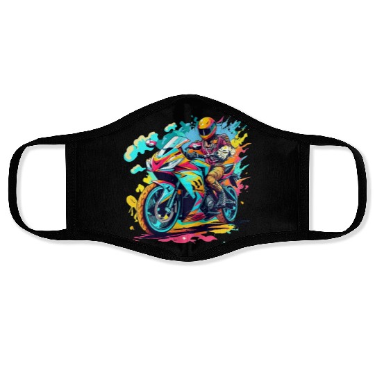 Legend cross motocycle Biker Road Trip Face Masks