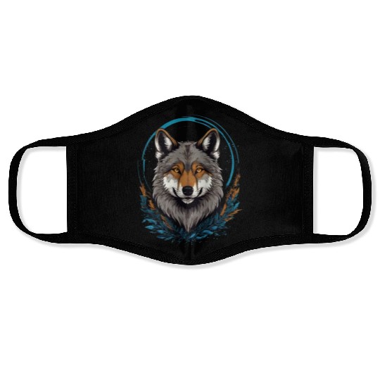 Flag Wolves July Howling Wolf Face Masks