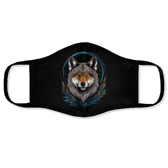 Flag Wolves July Howling Wolf Face Masks