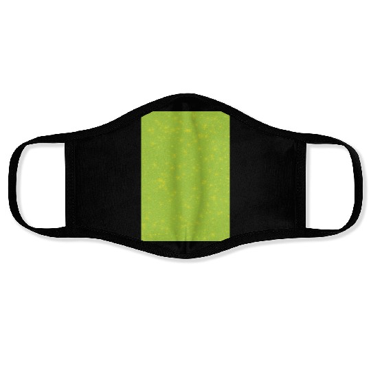 Yellow stars on a green background Face Masks
