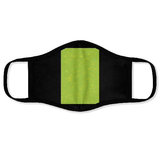 Yellow stars on a green background Face Masks