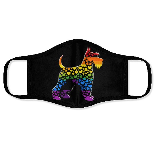 Miniature Schnauzer Rainbow LGBT Gay Pride Lesbian Face Masks