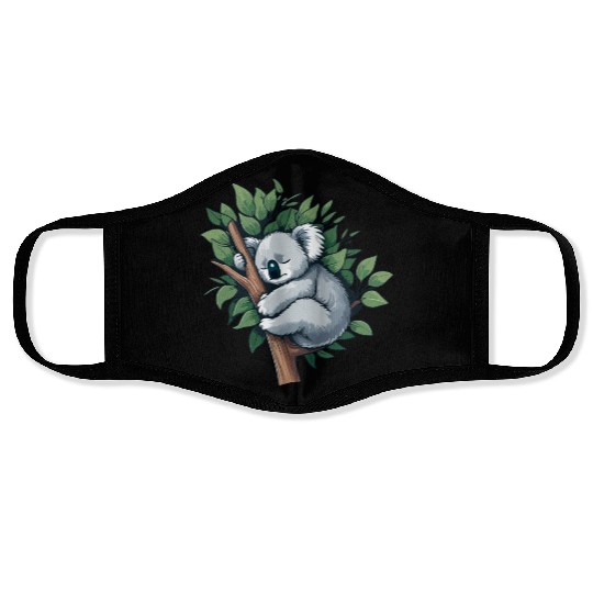 Slumbering Koala: Peaceful Tree Hugger Face Masks