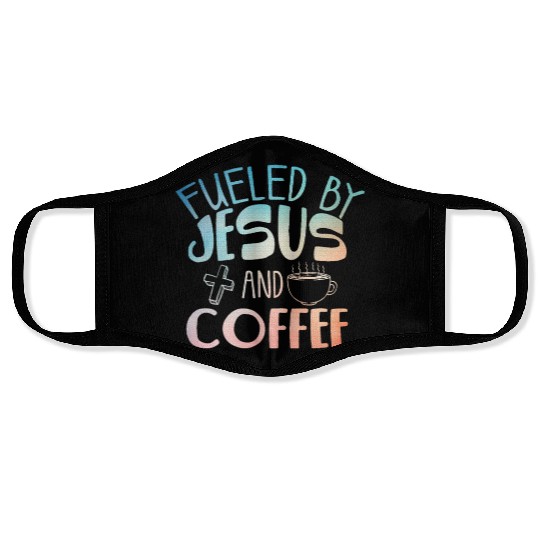 Cool Coffee Jesus Art Christian Coffee Lover Face Masks