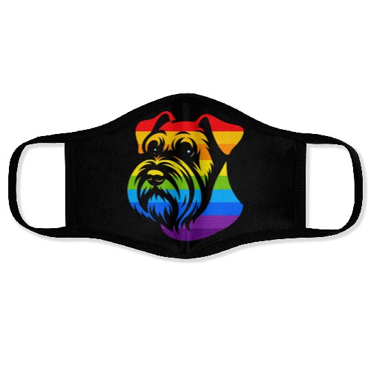 Miniature Schnauzer Rainbow LGBT Gay Pride Lesbian Face Masks