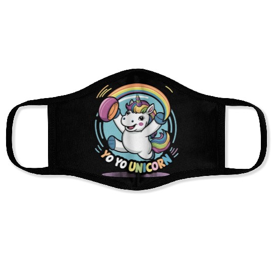 Funny YoYo Unicorn Rainbow Skill Face Masks