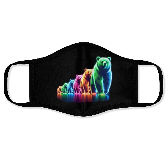 Neon Bears Face Masks