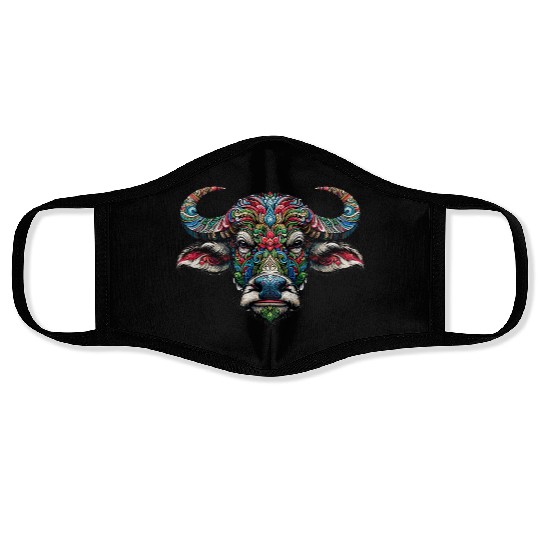 wild buffalo, very cool design. Face Masks