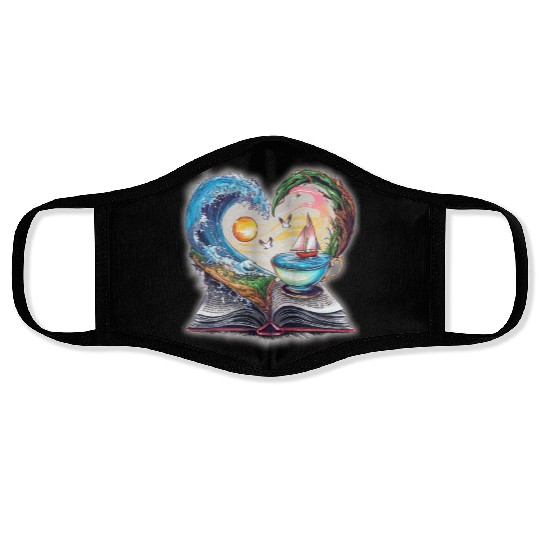 A book is an ocean of adventures. Face Masks