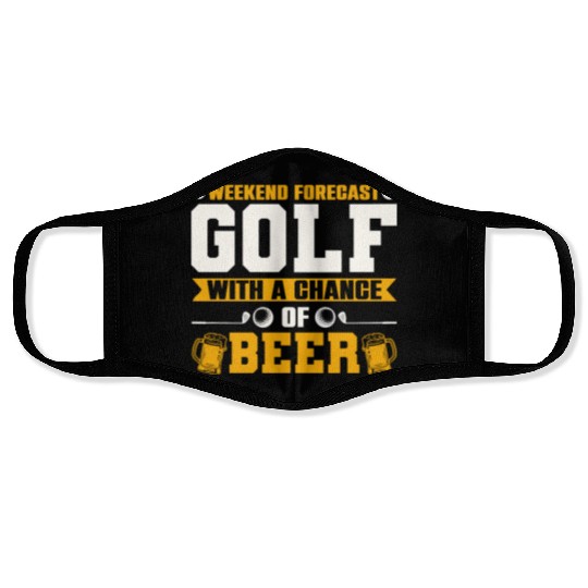 Weekend Forecast Golf with a Chance of Beer Face Masks
