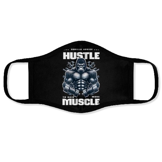 gorilla workout hustle to gain more muscle Face Masks