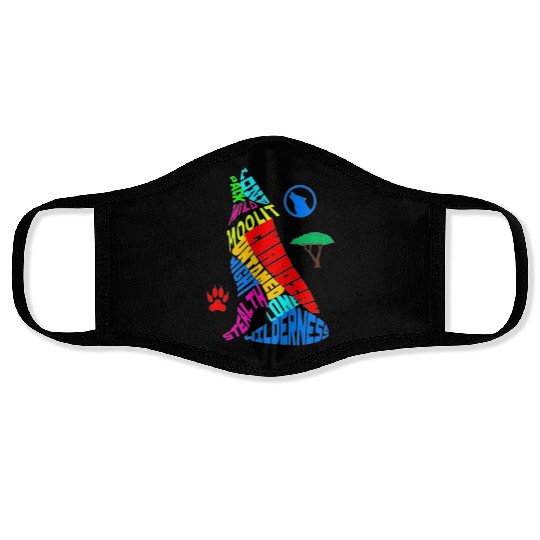 Majestic Wolf Howling in its Vibrant Habitat Face Masks