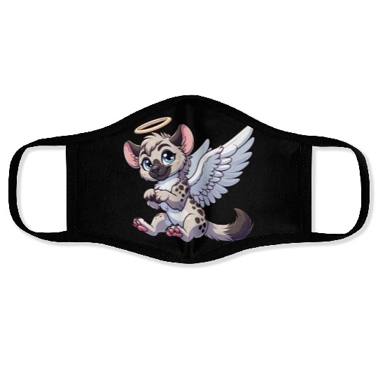 Hyena angel wings halo Face Masks