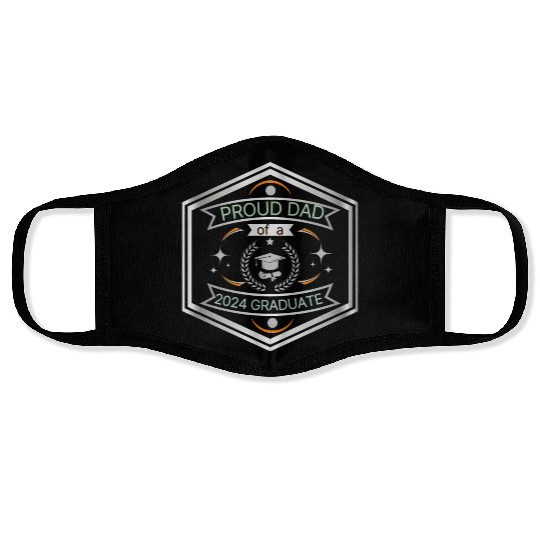 Proud Dad of 2024 Graduate ,Fathers Day silver Face Masks