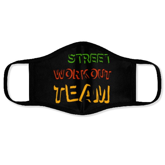 Street workout street workout team guys juneteenth Face Masks